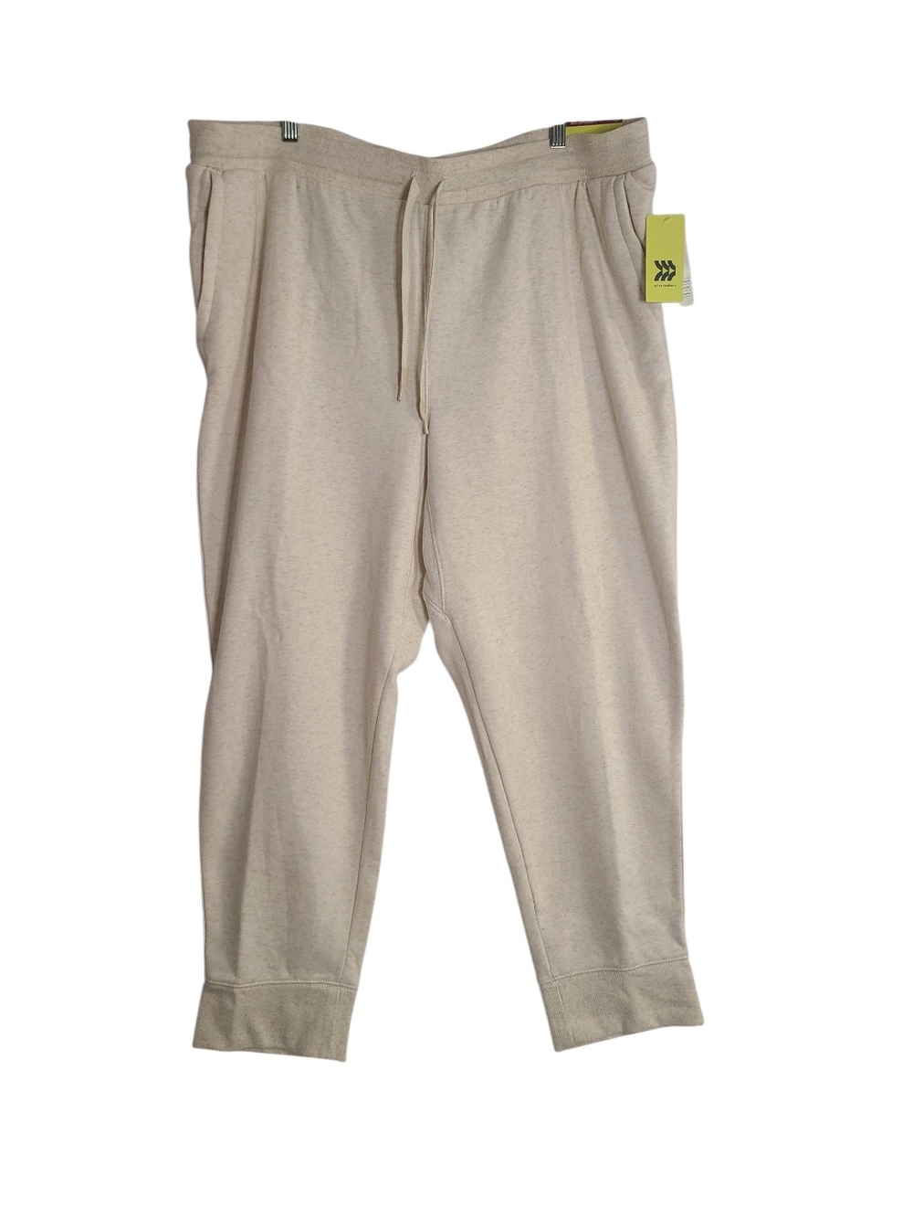 NWT All in Motion Cotton Fleece Joggers Oatmeal XXL